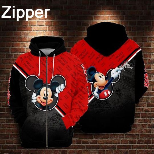 Discover Mickeyy mouse Men Zip Up Hoodie Cartoon Anime 3D Print