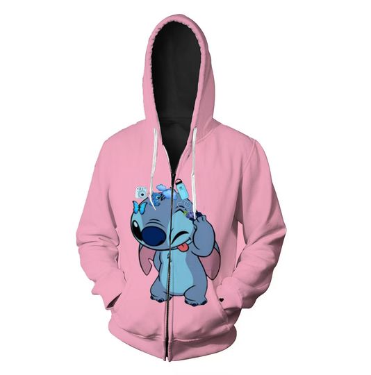 Discover Horror Halloween Fall New Men's Sweatshirt Disneyyy Brand Stitchh and Mickeyy Minniee Anime 3D Zip Hoodie
