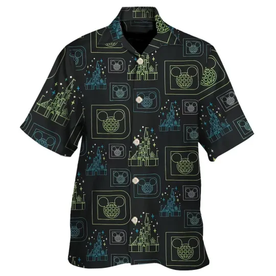 Discover WDW Magicc Kingdom Castle Summer Aloha Mickeyy Ears Hawaiian Shirt For men an