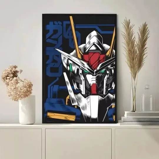 Discover Gundam White Robot Anime art poster wall art home decor