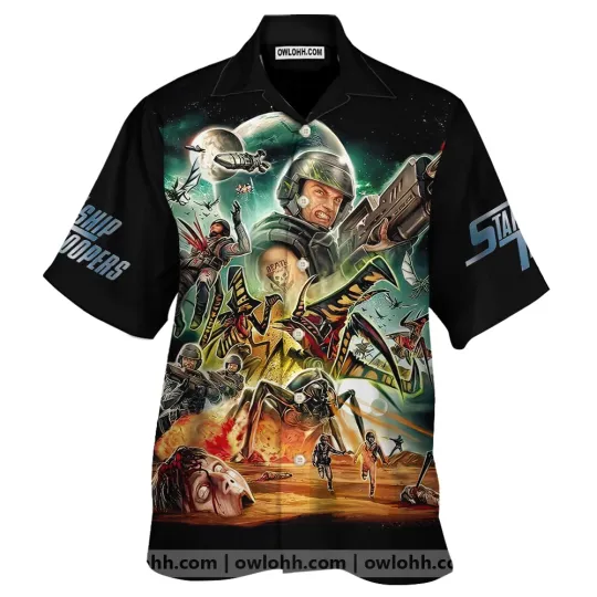 Discover Starship Troopers Hawaiian Shirt Owl Ohh