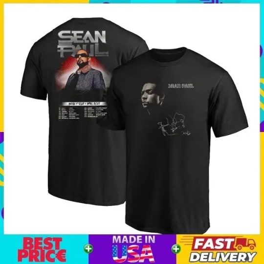 Discover Sean Paul Bring It Tour -April 2025 3D T-Shirt All Size S-4XL