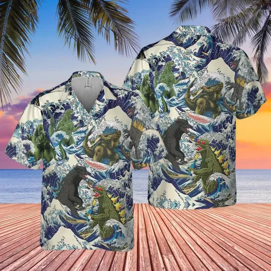 Discover 3D King of Monster Hawaiian Shirt For Fan