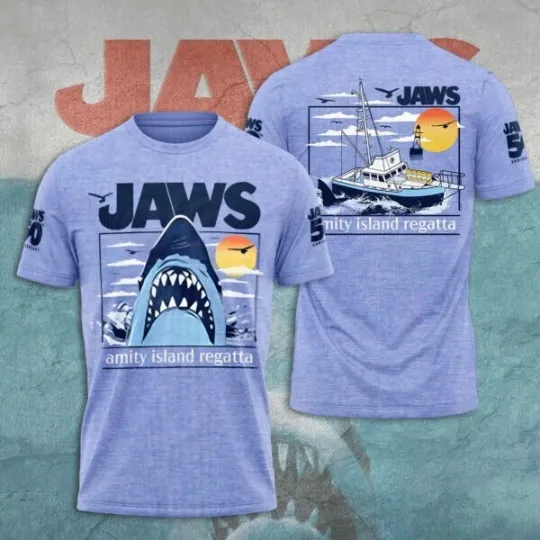 Discover Jaws 50Th Anniversary 1975-2025 Thank You Unisex 3D T-Shirt