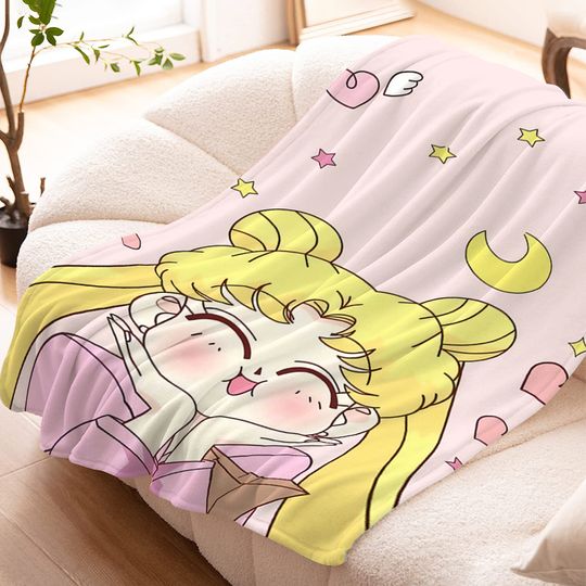 Discover Anime Blanket Sofa Winter Warm S-Sailor M-Moon Knee Bed Fleece