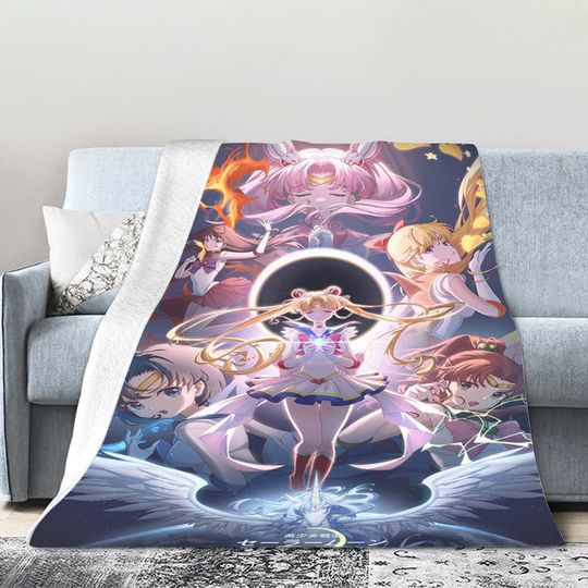 Discover Sofa Blankets for Winter Anime D-Sailors D-Moon Warm Knee Bed Fleece