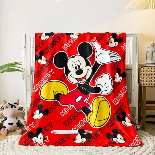 Discover Mickeyy Cartoon HD Printed Flannel Thin Blanket.Four Season Blanket