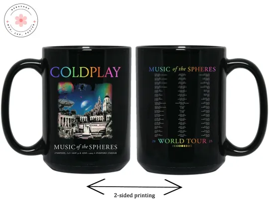 Discover Coldplay Music Of Spheres Stanford California 2025 Tour Mugs, Fan Merch