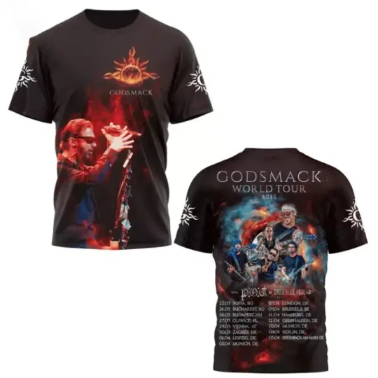 Discover Godsmack World Tour 2025 3D T-Shirt