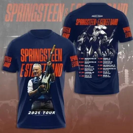 Discover Bruce Springsteen And The E Street Band Tour 2025 3D T Shirt S-5XL