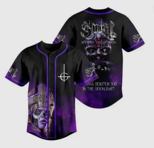 Discover Ghost Band Tour 2025 Baseball Jersey, Skeletour Tour Rock Band Jersey