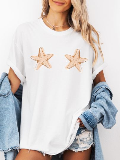 Discover Starfish Bra Tshirt, Mermaidcore Beachy Fish Shirt