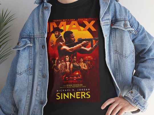 Discover Aesthetic Sinners Horror Movie Vintage Graphic Unisex Heavy Cotton T-Shirt