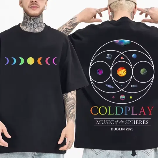 Discover Cold-play 2025 Music of the Spheres World Tour T-shirt Unisex