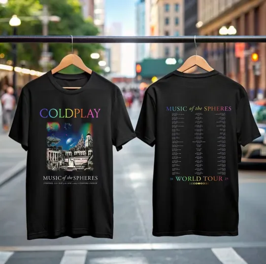 Discover Coldplay Tour 2025 T-Shirt Music of the Spheres Tee Concert Gift for Men Fans