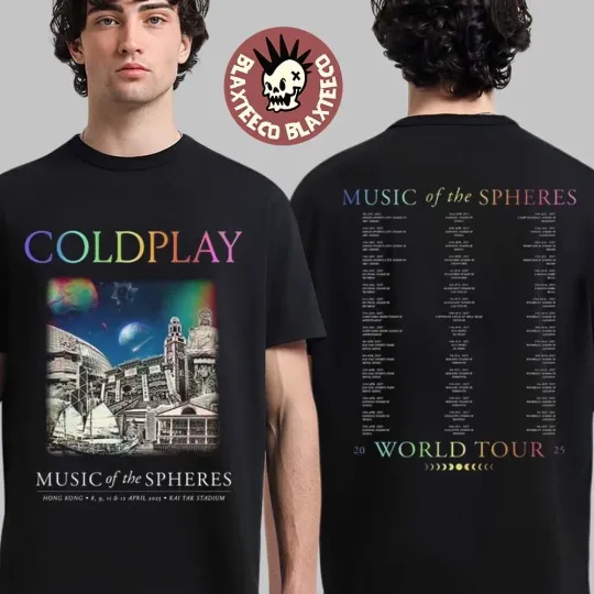 Discover Coldplay Seoul April 2025 Music Of The Spheres Tour T-shirt 2025