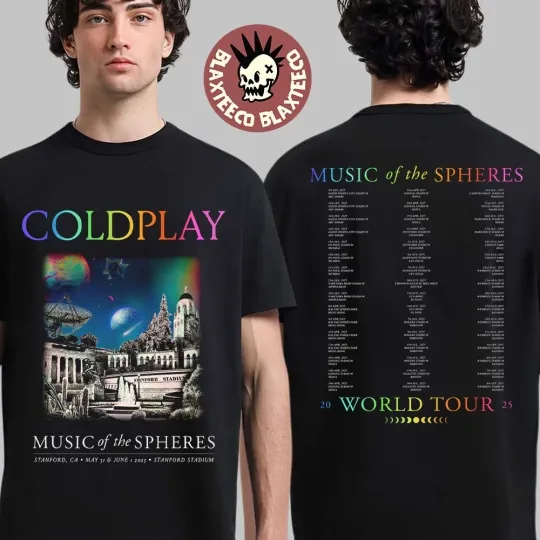 Discover Coldplay Music Of Spheres Stanford California 2025 Tour shirt