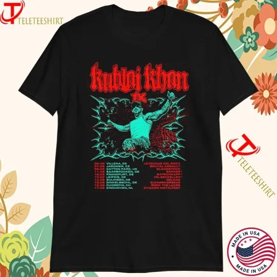 Discover Kublai Khan TX 2025 European And UK Tour Summer Dates T-Shirts