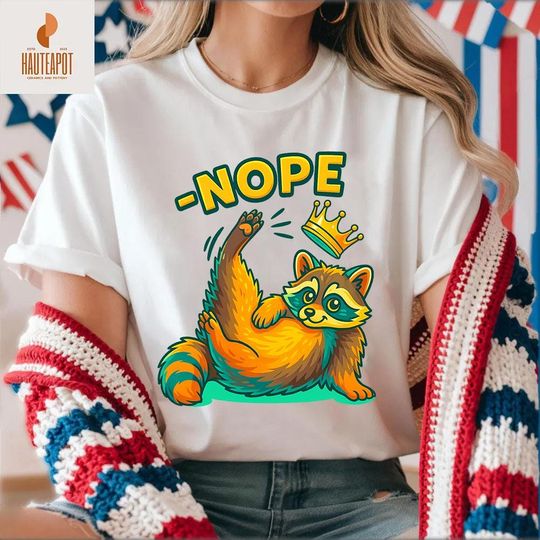 Discover No Kings in America Funny Raccoon Shirt, No Kings Shirt, Funny Political Meme T-Shirt, Patriotic Shirt  Lady Liberty  Social Justice Shirt