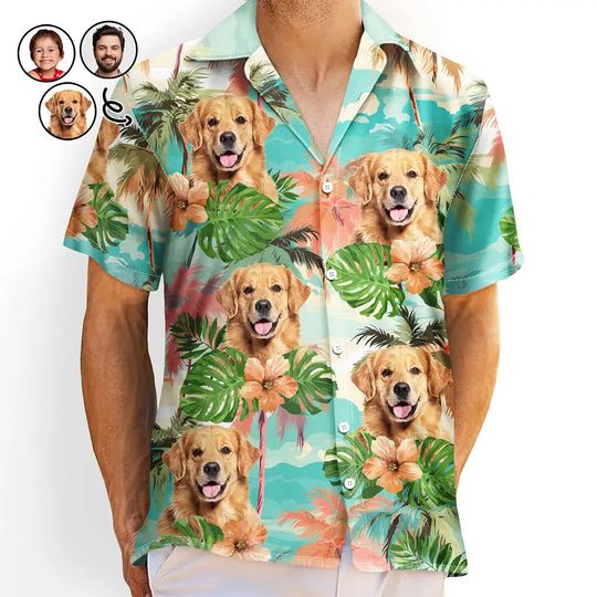 Discover Custom Photo Beach Summer Tropical Fun Face Vacation Vibe - Personalized Hawaiian Shirt