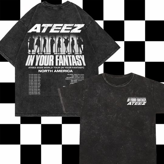 Discover Ateez 2025 World Tour in Your Fantasy Mineral Washed Shirt