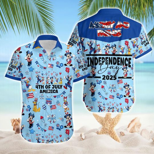 Discover Mickeyy And Friends Happy 4Th Of July Hawaiian Shirt, Independence Day 2025,