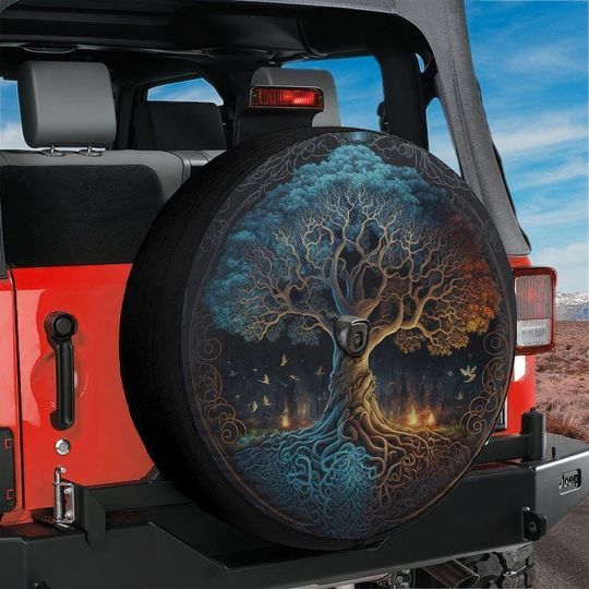Discover Norse Tree of Life Spare Tire Cover, RV Camping Gift