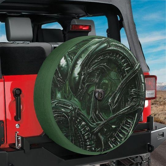 Discover Xenomorph Alien Spare Tire Cover – Fits Wrangler & Broncos w/ Backup Camera Hole