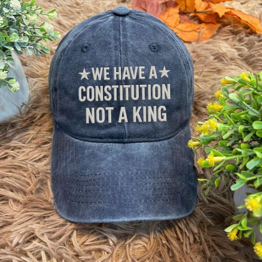 Discover No Kings In America Embroidered Hat, Hat Gift For Anti MAGA, Anti-Trump Hat
