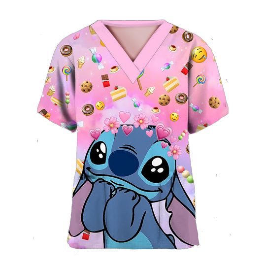 Discover Women's Hospital Top V Neck Nurse Scrub Top