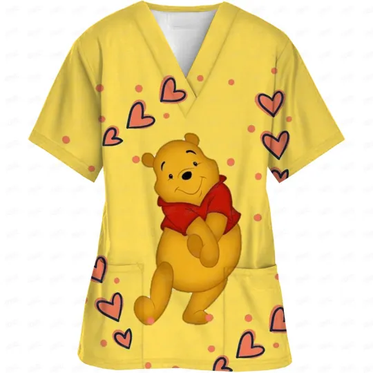 Discover 2025 Scrubs Medical Uniforms Disneyyy winniee the poohh Scrub Top