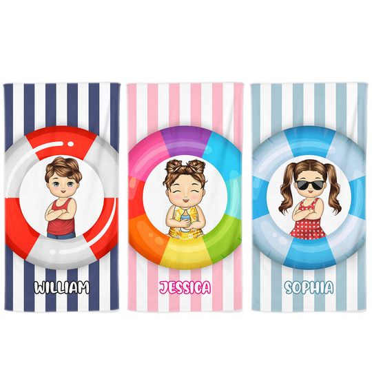 Discover Kid Float Pool Party - Pool, Swimming, Summer, Vacation, Funny Gift For Kids - Personalized Beach Towel