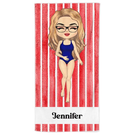 Discover Summer, Beach, Pool, Travel - Personalized Custom Beach Towel