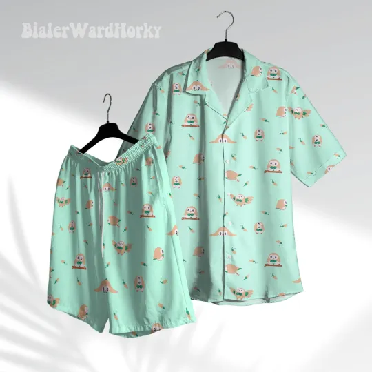 Discover Rowlet Hawaii Shirt Flying Type Aloha Shirt Holiday Shirt Anime Hawaiian Rowlet