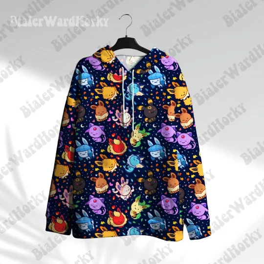 Discover Eevee Evolution Galaxy Hoodie Funny Aloha Brilliant Colors Anim