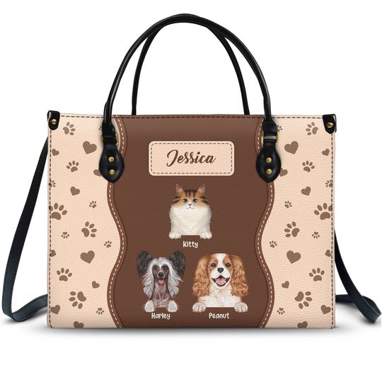 Discover Fur Mom With Love - Gift For Pet Lovers, Pet Mom - Personalized Leather Bag