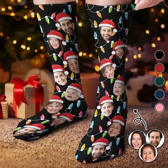 Discover Custom Photo Funny Family Face - Personalized Socks