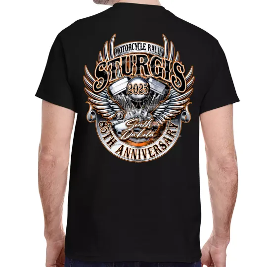 Discover 2025 Sturgis Motorcycle Rally Engine Emblem T-Shirt No Harley