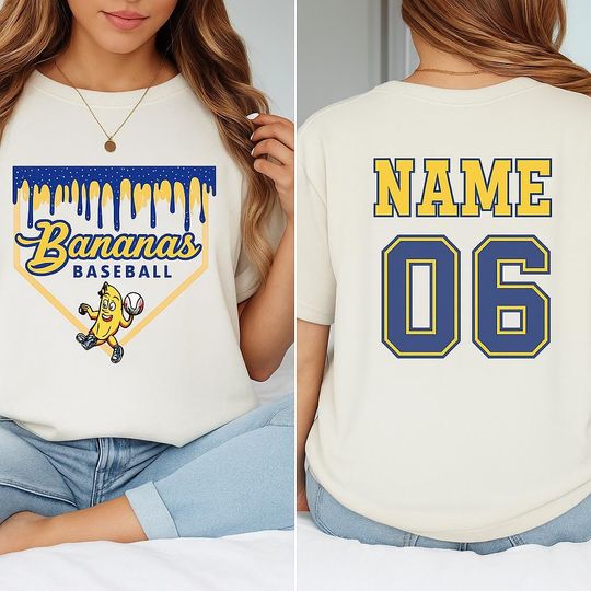 Discover Bananas Funny Baseball Jersey Style Shirt, Custom Gift For Sports Fans