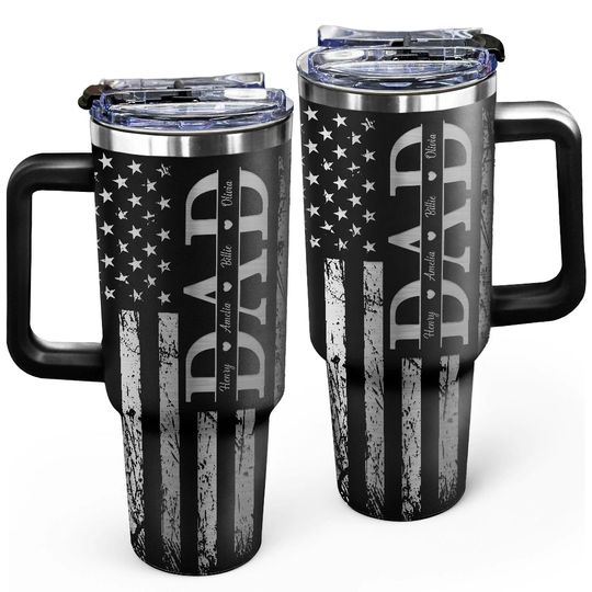 Discover Stars & Stripes Dad Grandpa We Love You - Personalized Engraved 40oz Tumbler