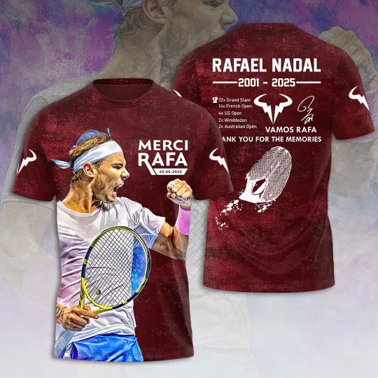 Discover Merci Rafa 2025 Tennis Sport Men Women T-Shirt - Licensed Thank For The Memories