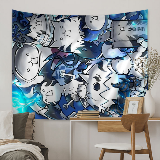 Discover The B-Battle Cats Game Cartoon Tapestry for Living Room Home