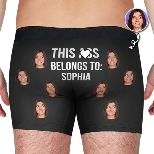 Discover Custom Photo This Belongs To Wife - Gift For Husband, Boyfriend - Personalized Men's Boxer Briefs