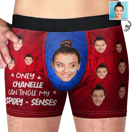Discover Custom Photo Only Wife Tingle My Spidey Senses - Personalized Men's Boxer Briefs