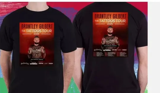 Discover Brantley Gilbert The Tattoos USA Tour 2025 T-Shirt