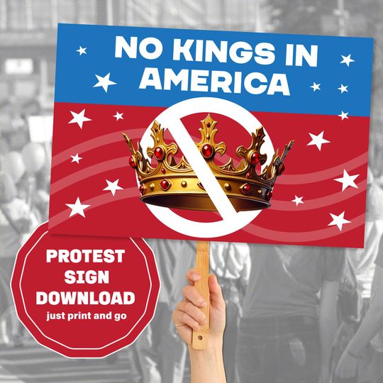 Discover No Kings in America Protest Sign