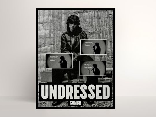 Discover Sombr "Undressed" Poster, Indie Music Wall Art, Bedroom Decor