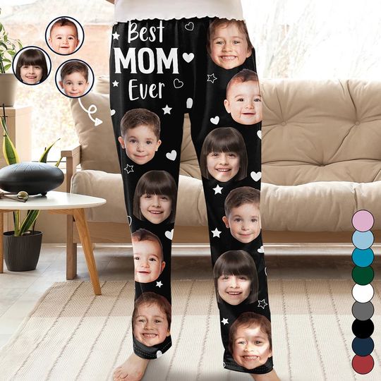 Discover Custom Photo Best Mom Grandma Ever - Personalized Pajama Pants