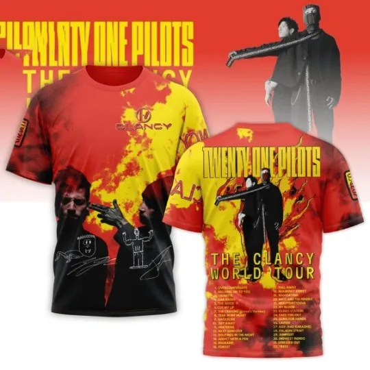 Discover Pilotss band The Clancy World Tour 3D T-Shirt