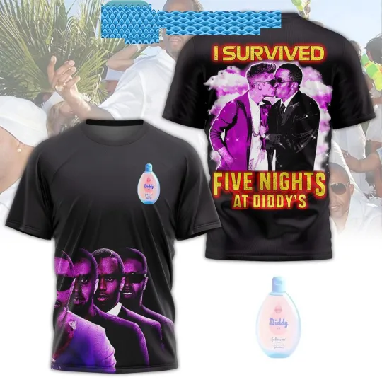 Discover Diddy Oil Baby Justin Bieber I Survived Five Nights At Diddys  T-Shirt